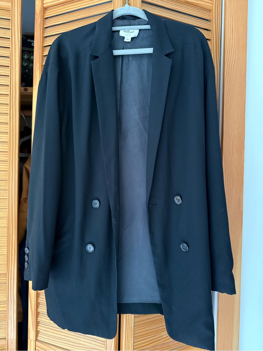 Wilfred Black Tailored Blazer with Label Detail